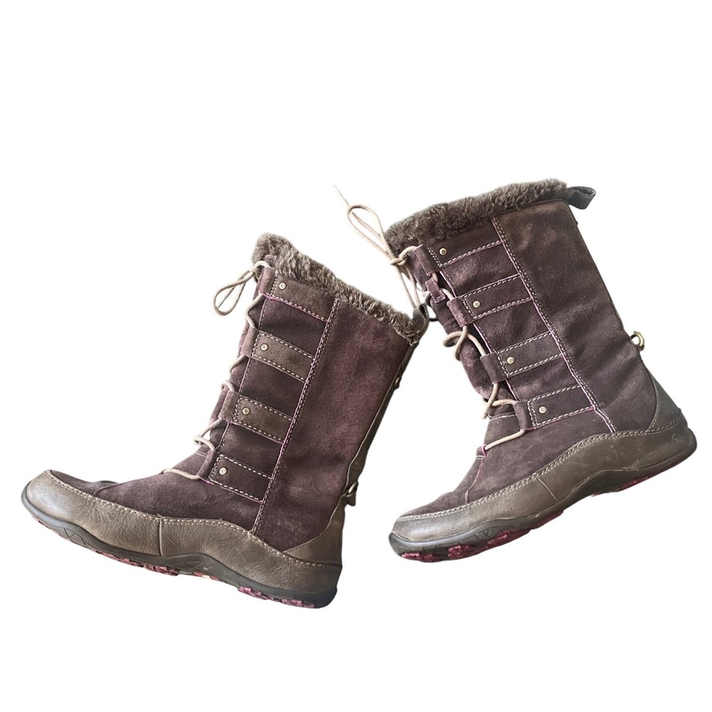 The North Face Womens Snow Winter Boots Suede Leather Lace Up‎ Size 7 Brown - Picture 3 of 7